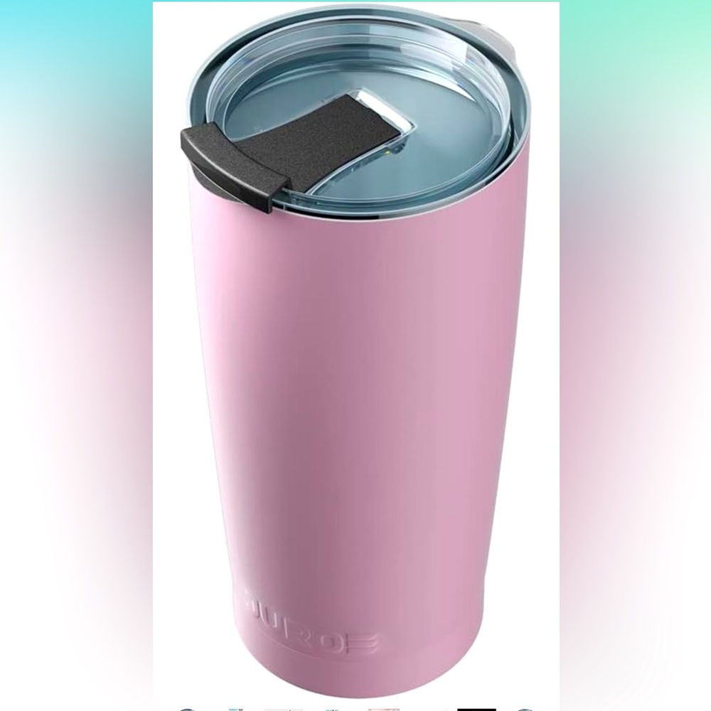 JURO Tumbler 20 oz Pink Stainless Steel Vacuum Insulated Tumblers w/Lids & Straw